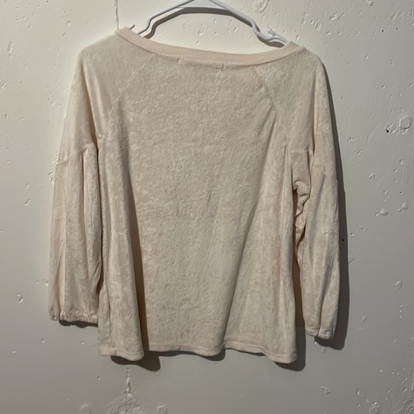 Michael Stars Vali Velvet Balloon Sleeve Light Pink Velour Top S - Picture 5 of 5